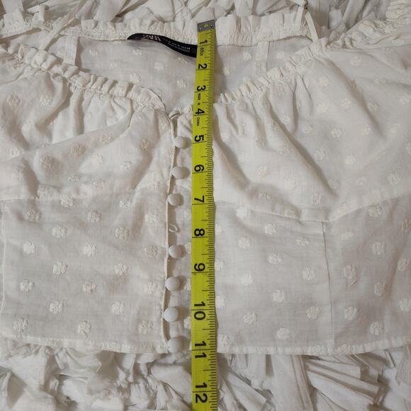 Zara Peasant Top Womens Med Embroidered Button Long Sleeve Boho Romantic Blouse - Picture 14 of 17